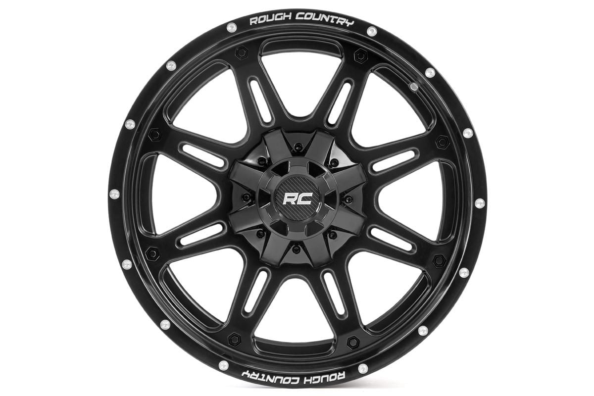 GMC V1500 Wheel - Rough Country - 94 Series One-Piece - Matte Black w/Milled Accents - 1987